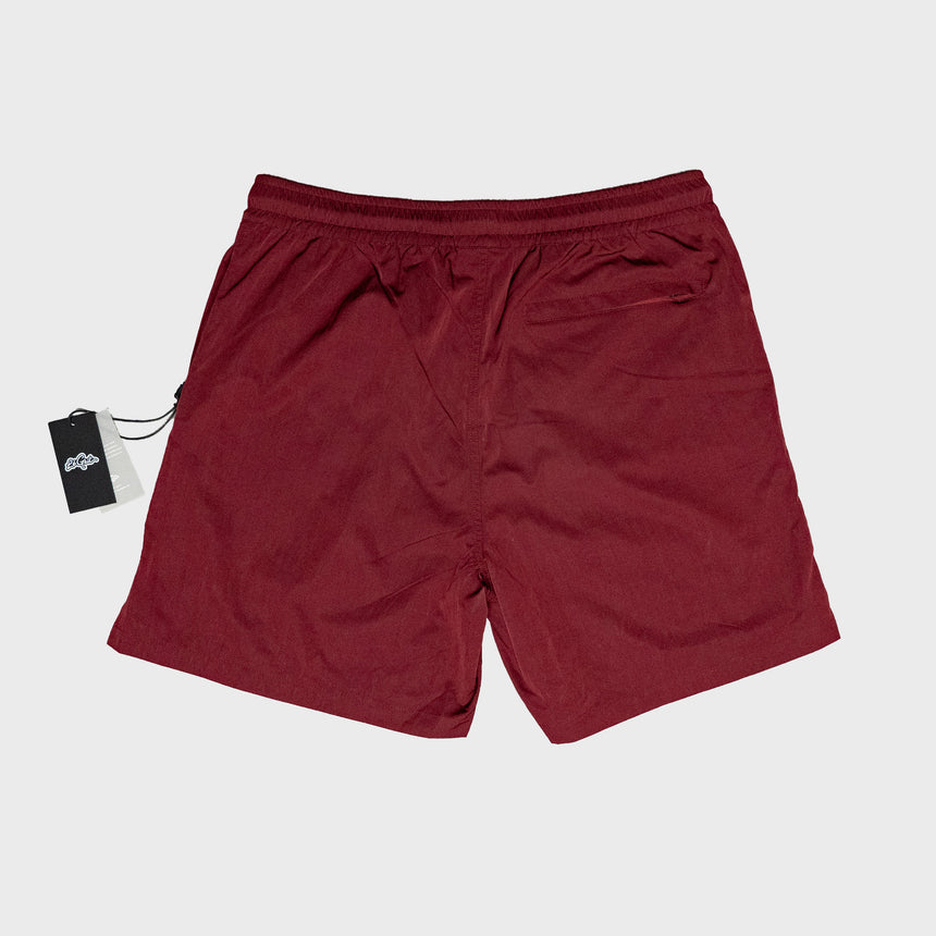 Boardwalk Nylon Shorts - Burgundy/White - Men's