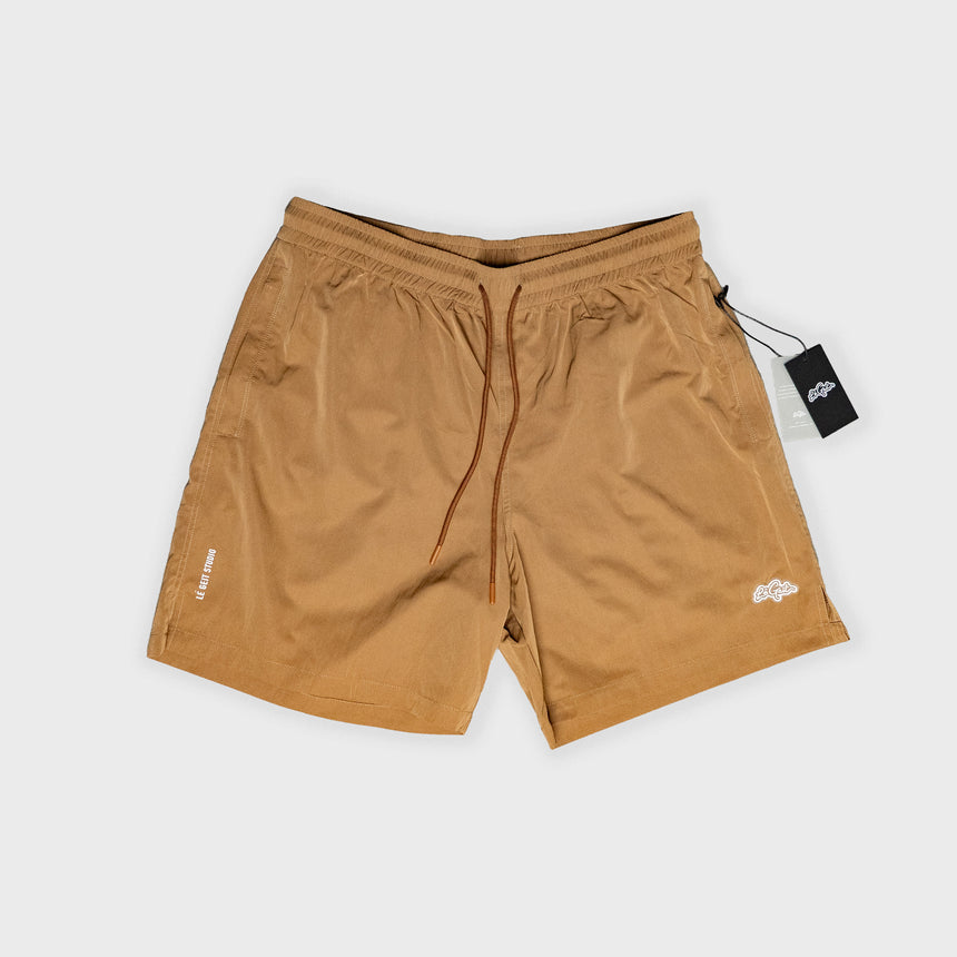 Boardwalk Nylon Shorts - Tan/White - Men's