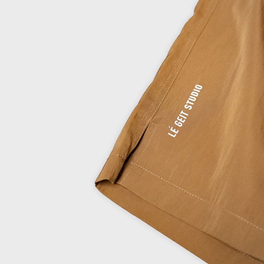 Boardwalk Nylon Shorts - Tan/White - Men's