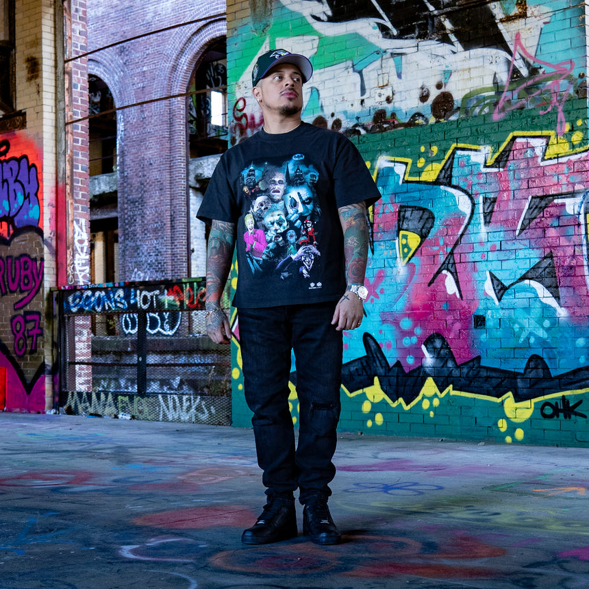 Joker Arkham T Shirt - Charcoal Black - Men's