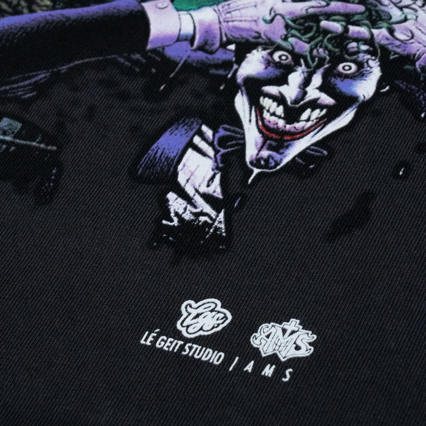 Joker Arkham T Shirt - Charcoal Black - Men's