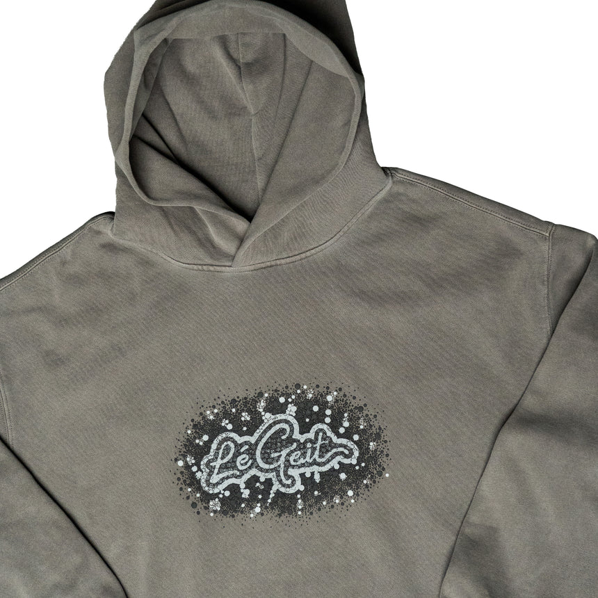 "the GOAT" Paint Splatter Pullover Hoodie - 10.0 oz - Faded Grey - Men's