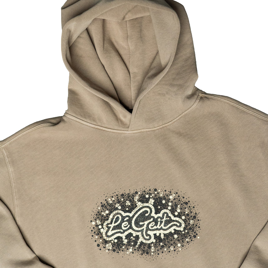"the GOAT" Paint Splatter Pullover Hoodie - 10.0 oz - Faded Tan - Men's