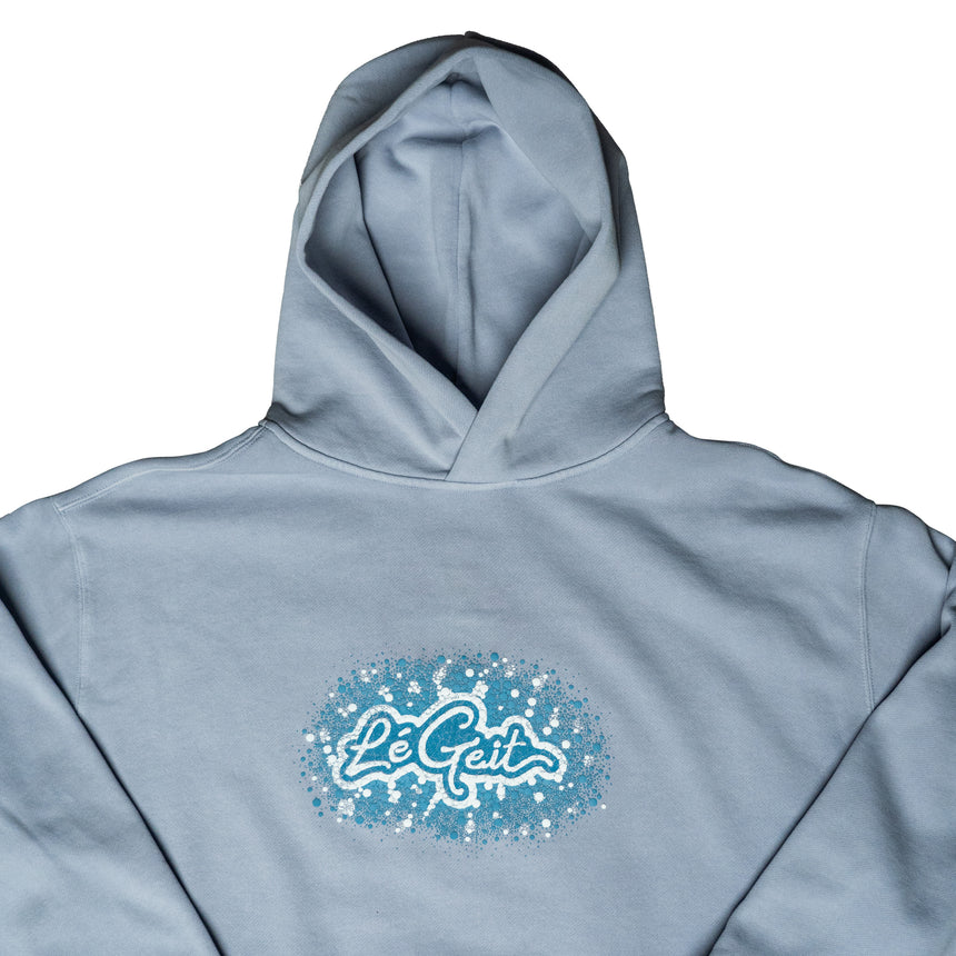 "the GOAT" Paint Splatter Pullover Hoodie - 10.0 oz - Icy Blue - Men's