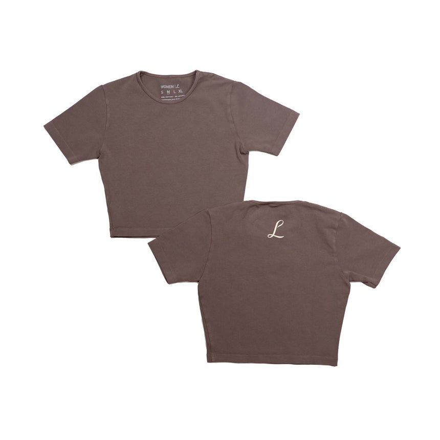 Cropped Tee - Mocha / Cream - Women's