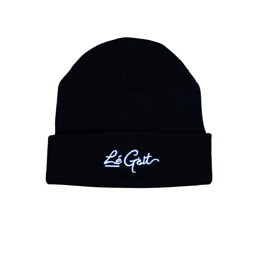 Cuff Beanie Script Logo - Black