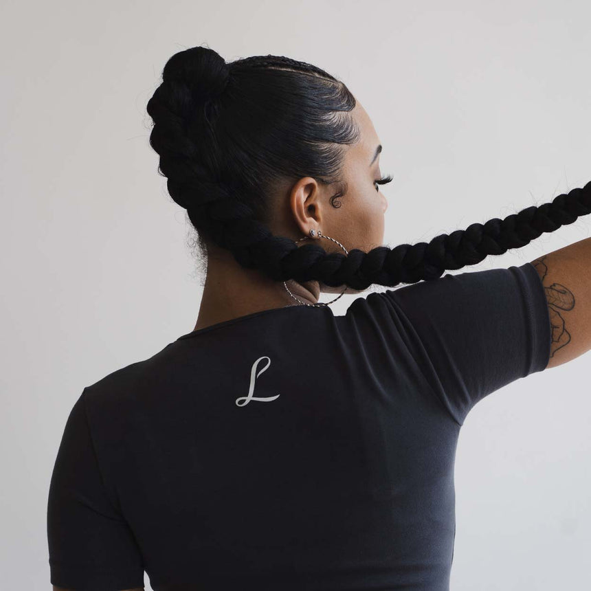 Cropped Tee - Faded Blue / Cool Grey- Women's