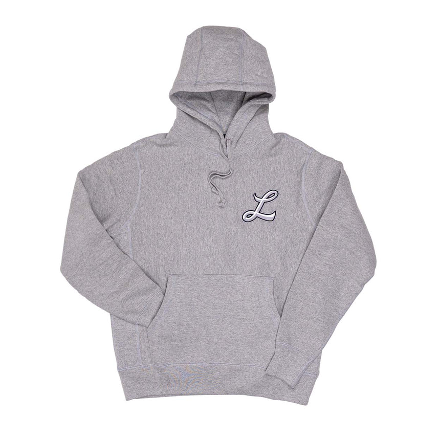 Script "L" Pullover Hoodie -Grey - Men's
