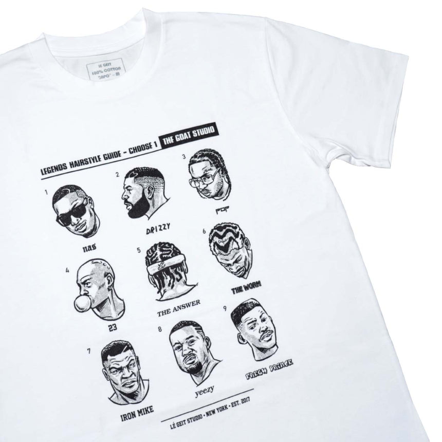 Legends Hairstyle Tee - White/Black - Men's