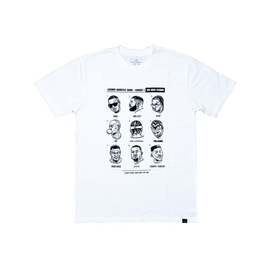 Legends Hairstyle Tee - White/Black - Men's