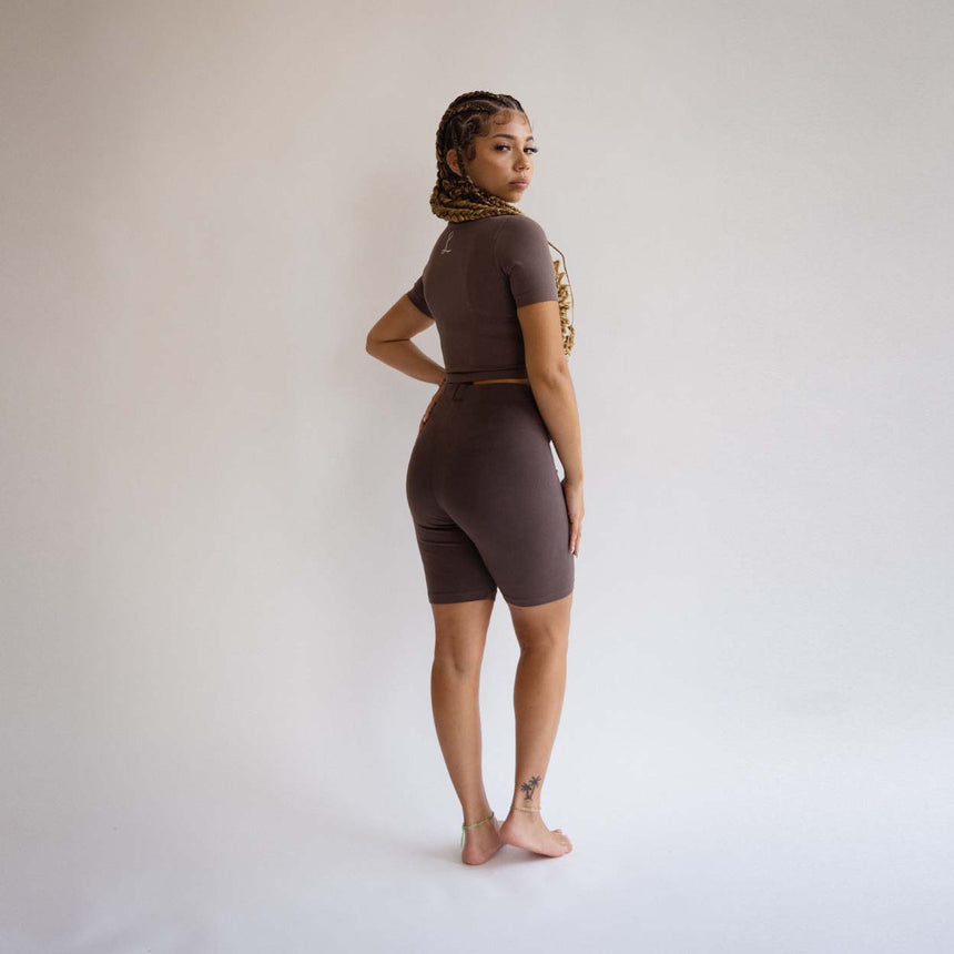 Biker Shorts - Mocha / Cream - Women's