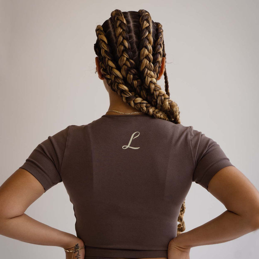 Cropped Tee - Mocha / Cream - Women's