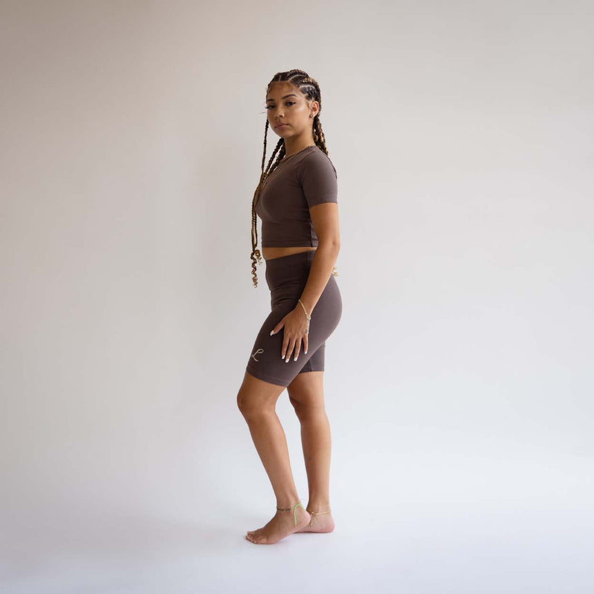 Biker Shorts - Mocha / Cream - Women's