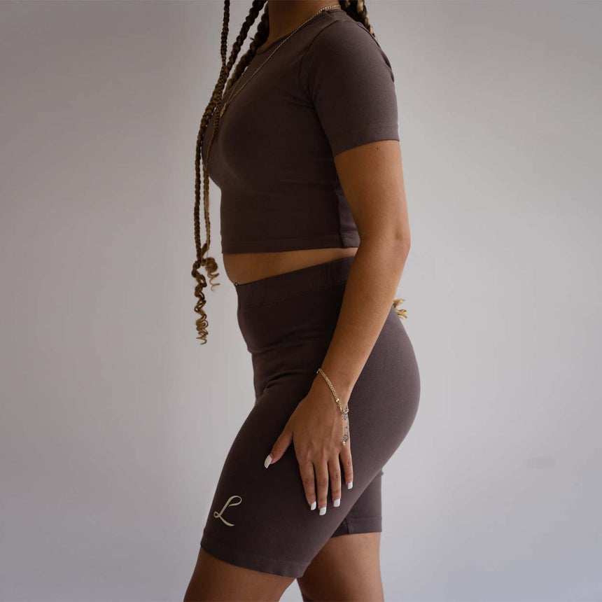 Biker Shorts - Mocha / Cream - Women's