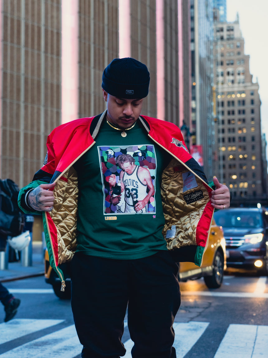 Larry Bird '84 Champagne T-Shirt - Pine Green - Men's