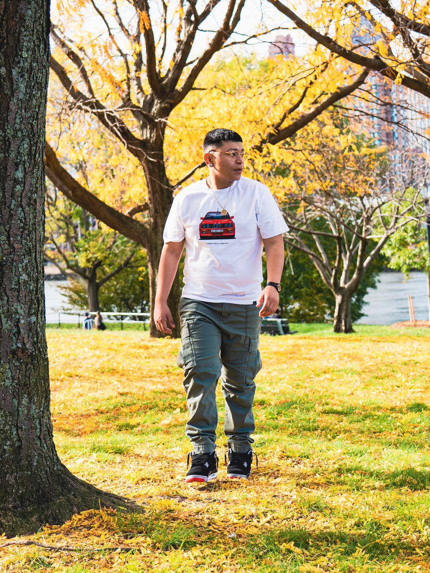 E30 M3 Cherry Red  T-Shirt - White - Men's