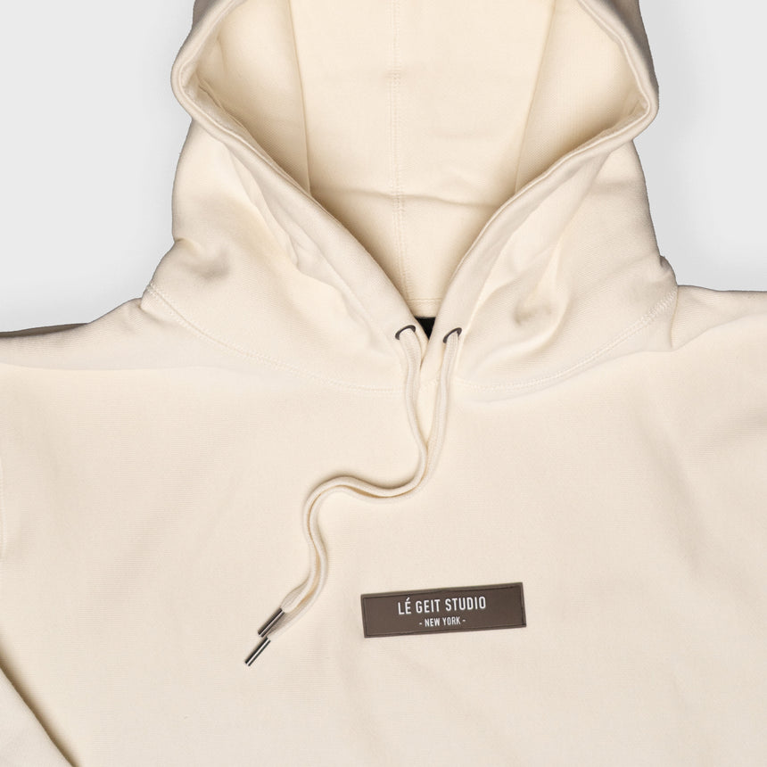 Bone Cross-Grain Pullover Hoodie 13.5oz. - Bone/Black  - Men's