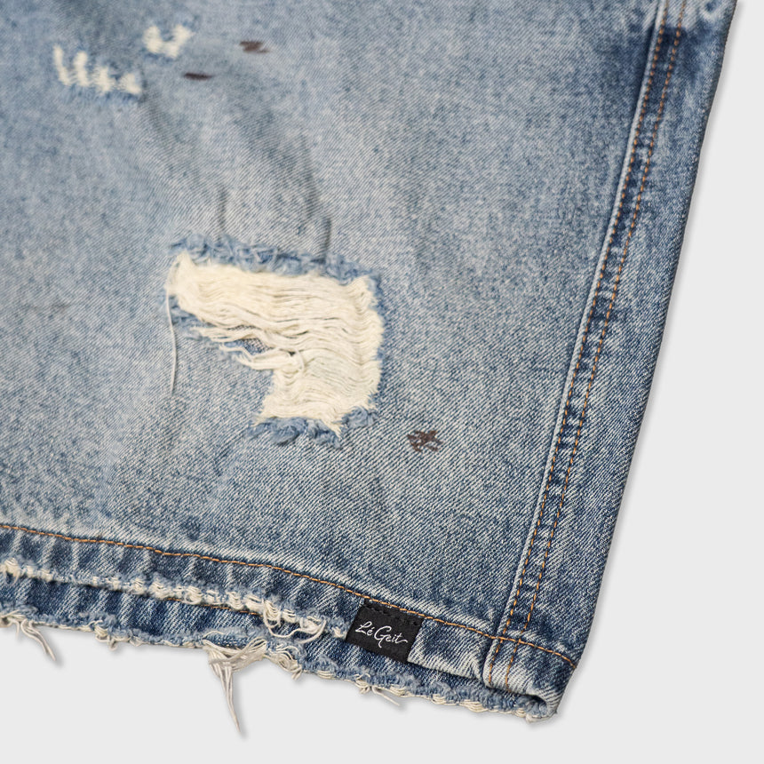 Denim Shorts - "Distressed Vintage" - Indigo - 13.5 oz - Men's