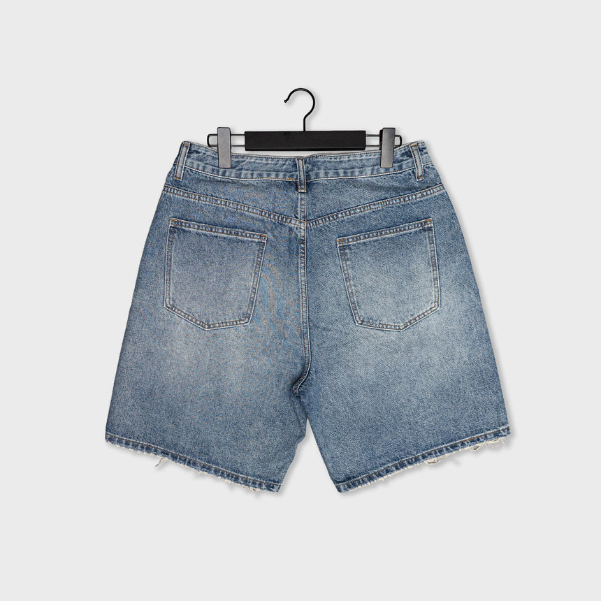 Denim Shorts - "Distressed Vintage" - Indigo - 13.5 oz - Men's