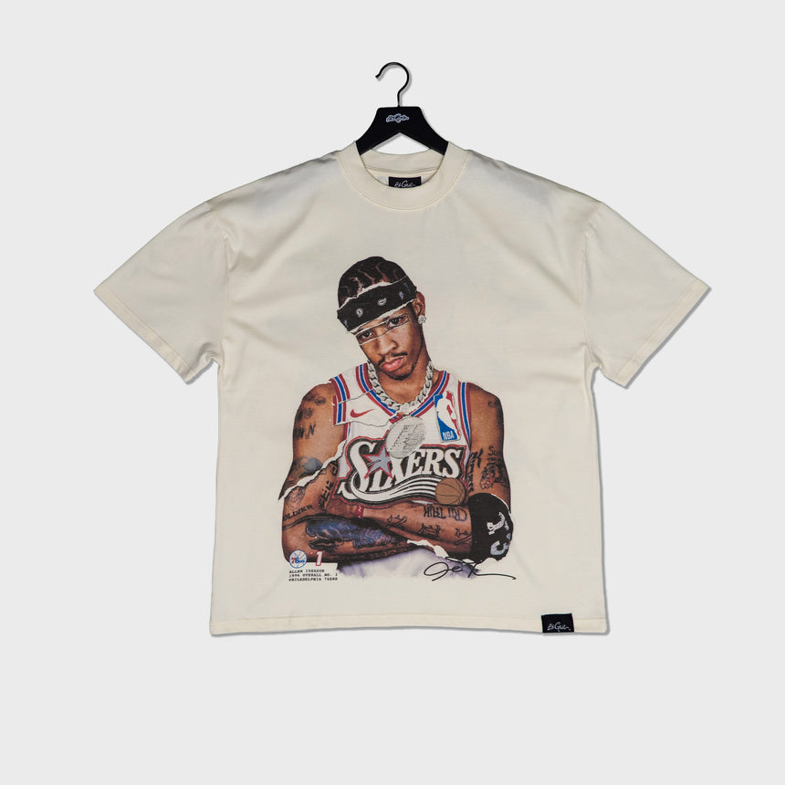Allen Iverson "The Answer" T Shirt - Off White - Men's - 9.0 oz