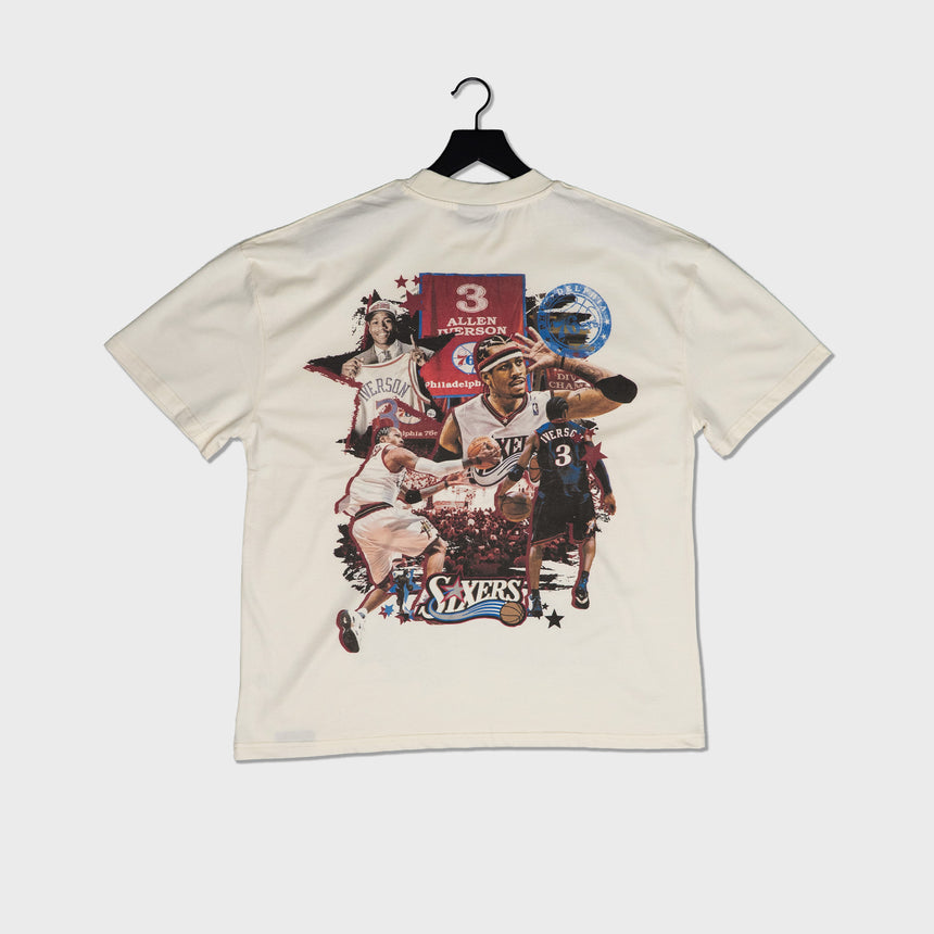 Allen Iverson "The Answer" T Shirt - Off White - Men's - 9.0 oz